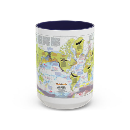 Great Whales, Migration and Range (1976) (Map) Accent Coffee Mug