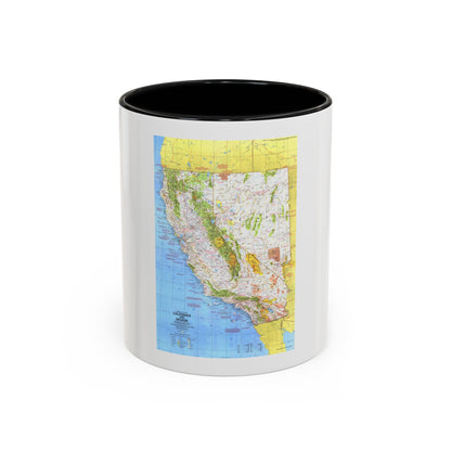 USA - California and Nevada 1 (1974) (Map) Accent Coffee Mug