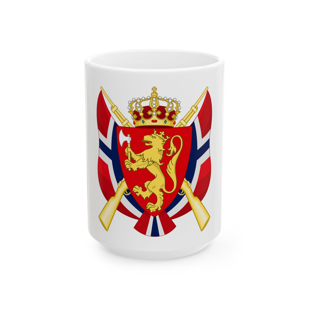 Coat of arms of the National Rifle Association of Norway - White Coffee Mug