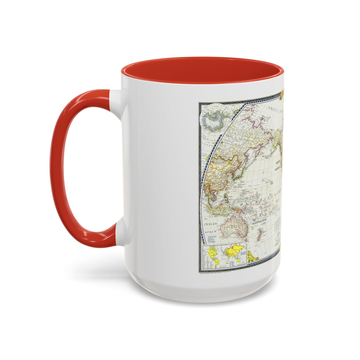 World Map (1951) (Map) Accent Coffee Mug