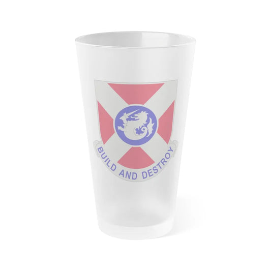 391 Engineer Battalion (U.S. Army) Frosted Pint Glass 16oz-Go Mug Yourself