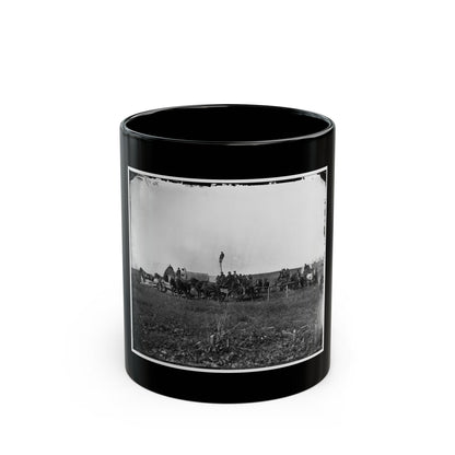 Brandy Station, Va. Wagons And Men Of The U.S. Military Telegraph Construction Corps (U.S. Civil War) Black Coffee Mug