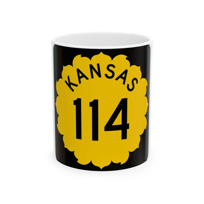 K-114 1962 (Kansas) (Road Sign) White Coffee Mug