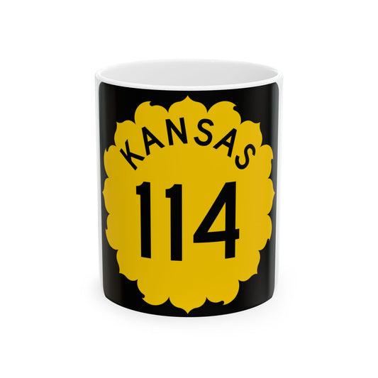 K-114 1962 (Kansas) (Road Sign) White Coffee Mug