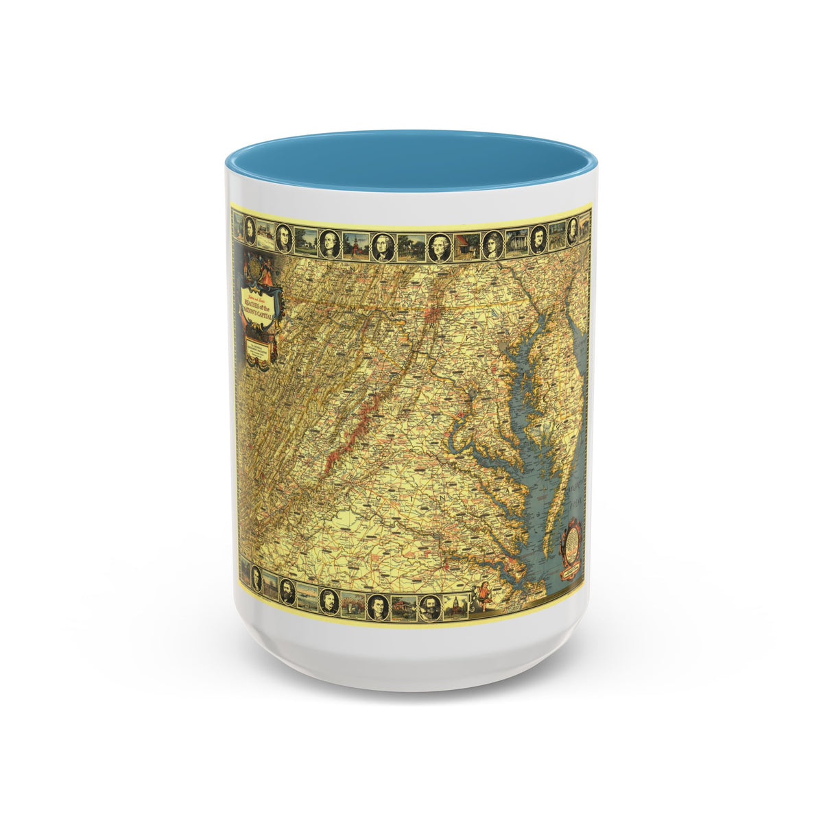 USA - Washington, Historic and Scenic (1939) (Map) Accent Coffee Mug