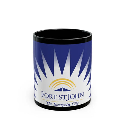 Flag of Fort St John British Columbia Canada - Black Coffee Mug-11oz-Go Mug Yourself