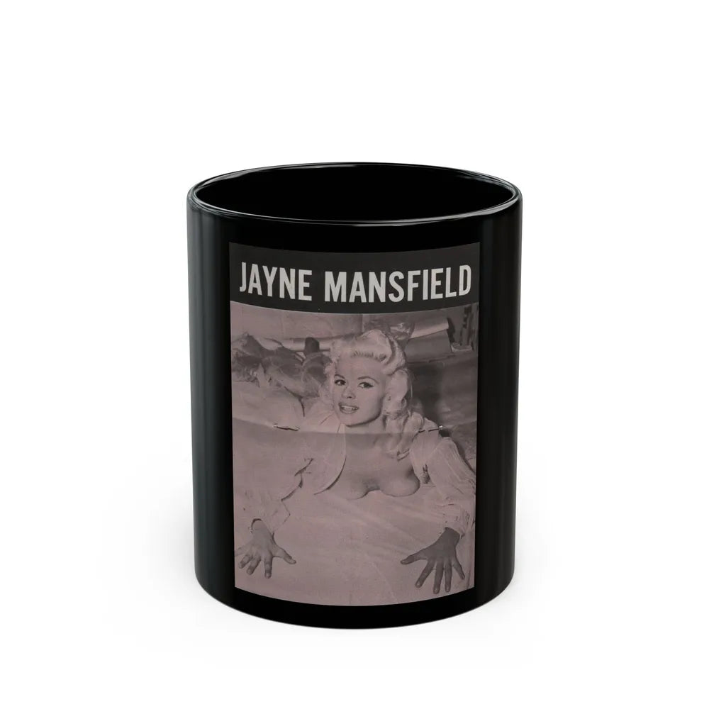 Jayne Mansfield #148 - Pose! Pocket Mag. July '58 - 1 B&W Centerfold Photo (Vintage Female Icon) Black Coffee Mug-11oz-Go Mug Yourself