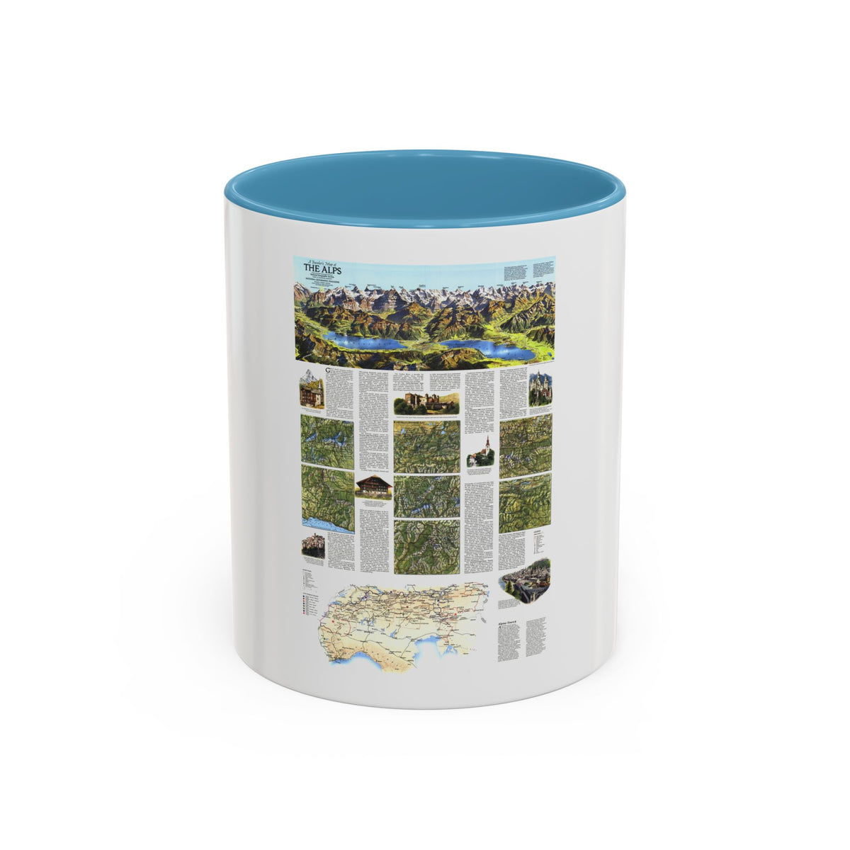 Alps, The - A Traveller's Map (1985) (Map) Accent Coffee Mug