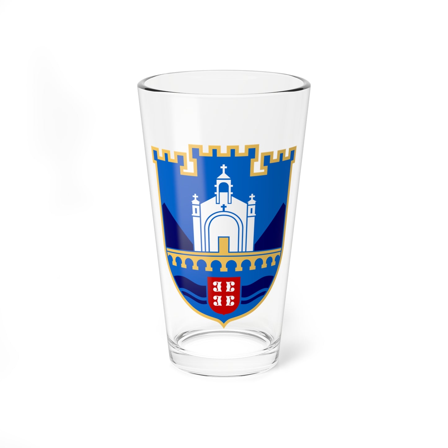 Višegrad grb (Bosnia and Herzegovina) (Coat of Arms) Pint Glass 16oz