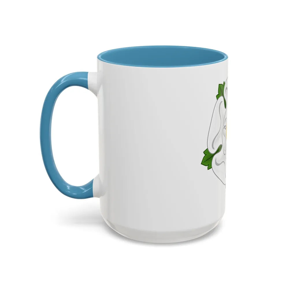 White Rose Badge of York - Accent Coffee Mug-Go Mug Yourself