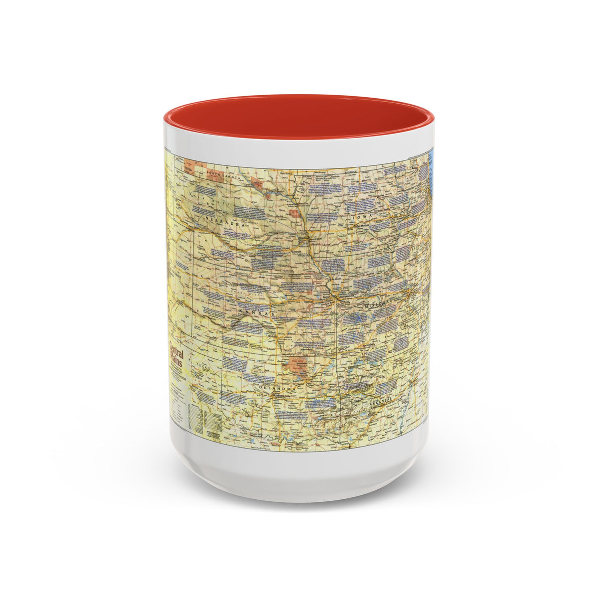USA - Central Plains 1 (1985) (Map) Accent Coffee Mug