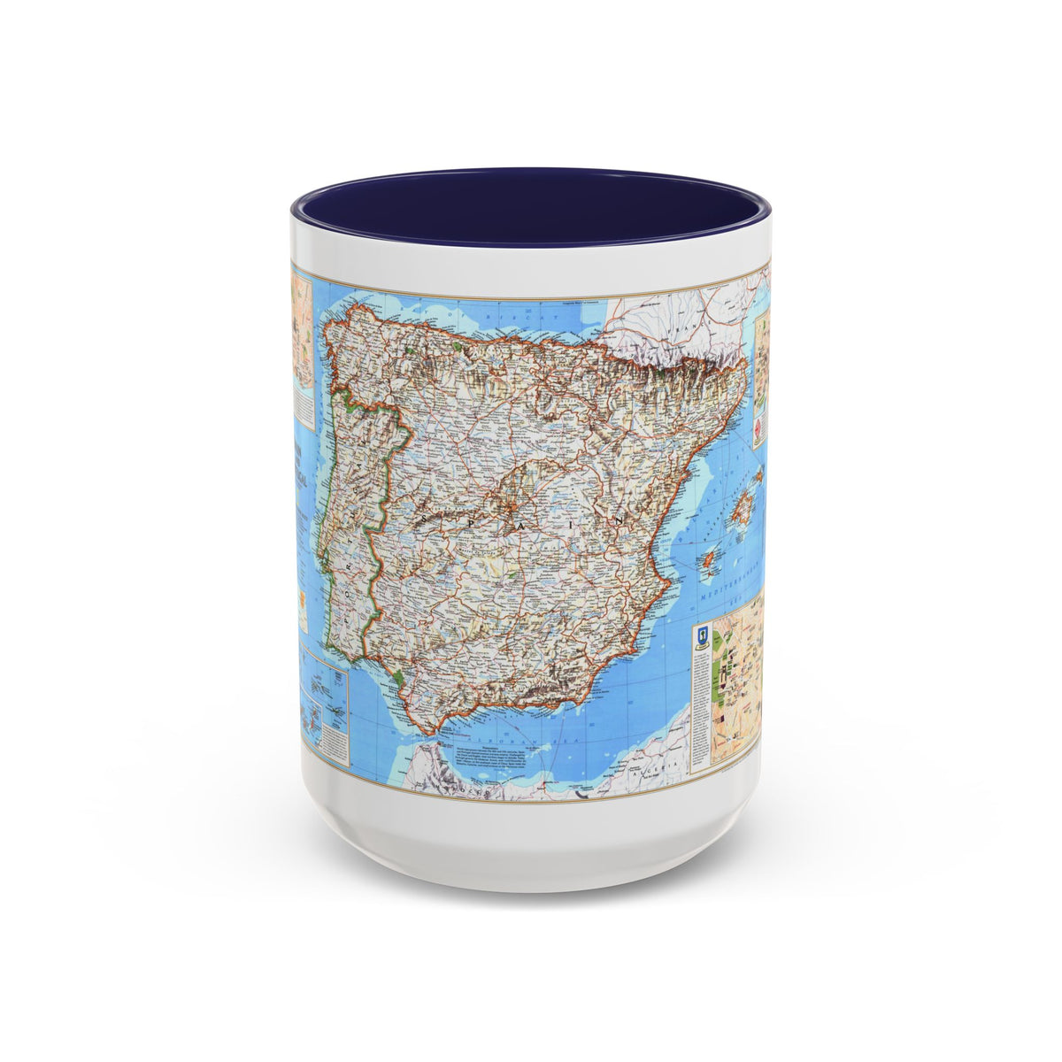 Spain and Portugal (1998) (Map) Accent Coffee Mug