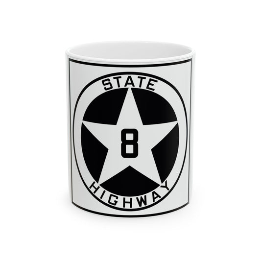 Texas 8 1917 (Texas) (Road Sign) White Coffee Mug