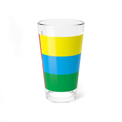 Flag of Kremenets Raion in Ternopil Oblast (Ukraine) Pint Glass 16oz
