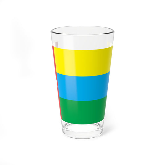 Flag of Kremenets Raion in Ternopil Oblast (Ukraine) Pint Glass 16oz
