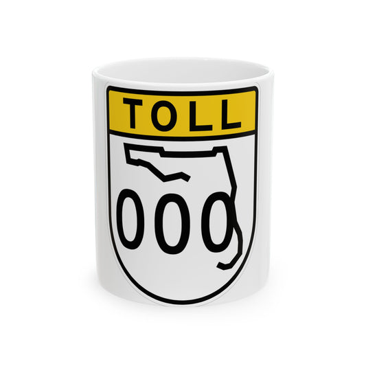 FL Route Shield Template Toll (Florida) (Road Sign) White Coffee Mug