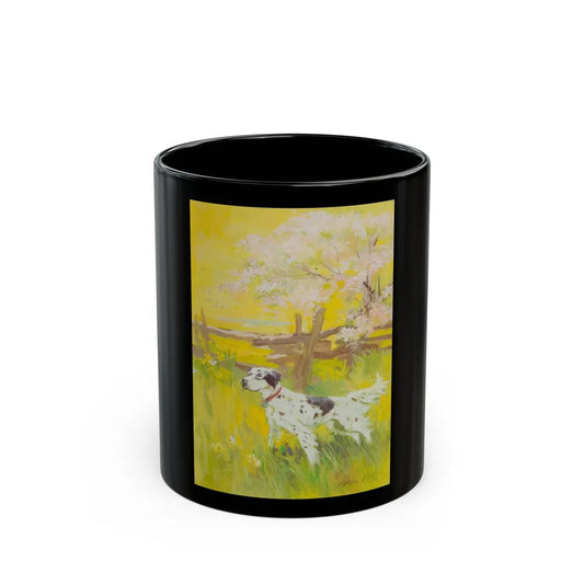 English Setter on a Field - Black Coffee Mug-11oz-Go Mug Yourself