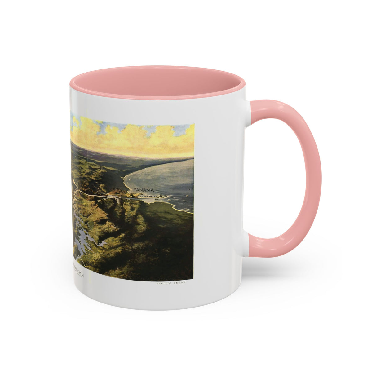 Central America - Panama Canal (1912) (Map) Accent Coffee Mug
