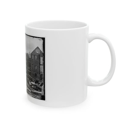 Richmond, Va. Barges With African Americans On The Canal; Ruined Buildings Beyond (U.S. Civil War) White Coffee Mug