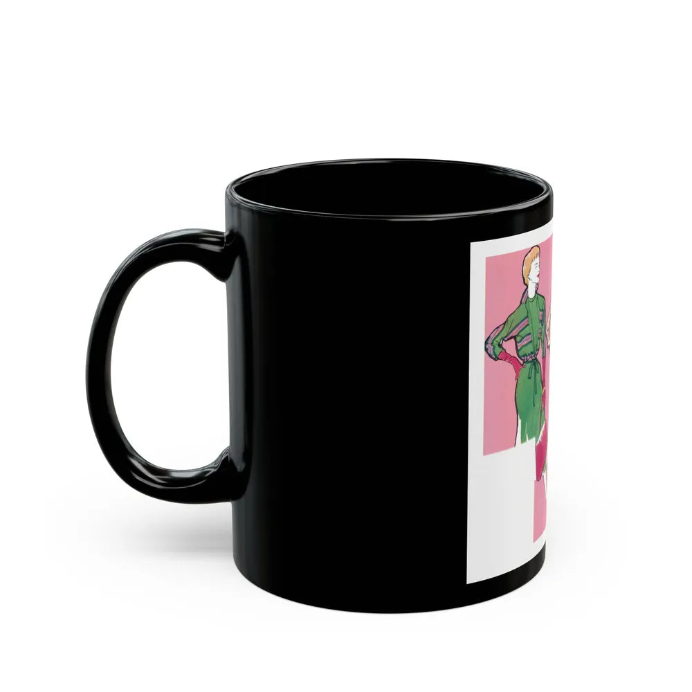 Fashion Illustration from Woman's Own magazine, 1957 - Black Coffee Mug-Go Mug Yourself