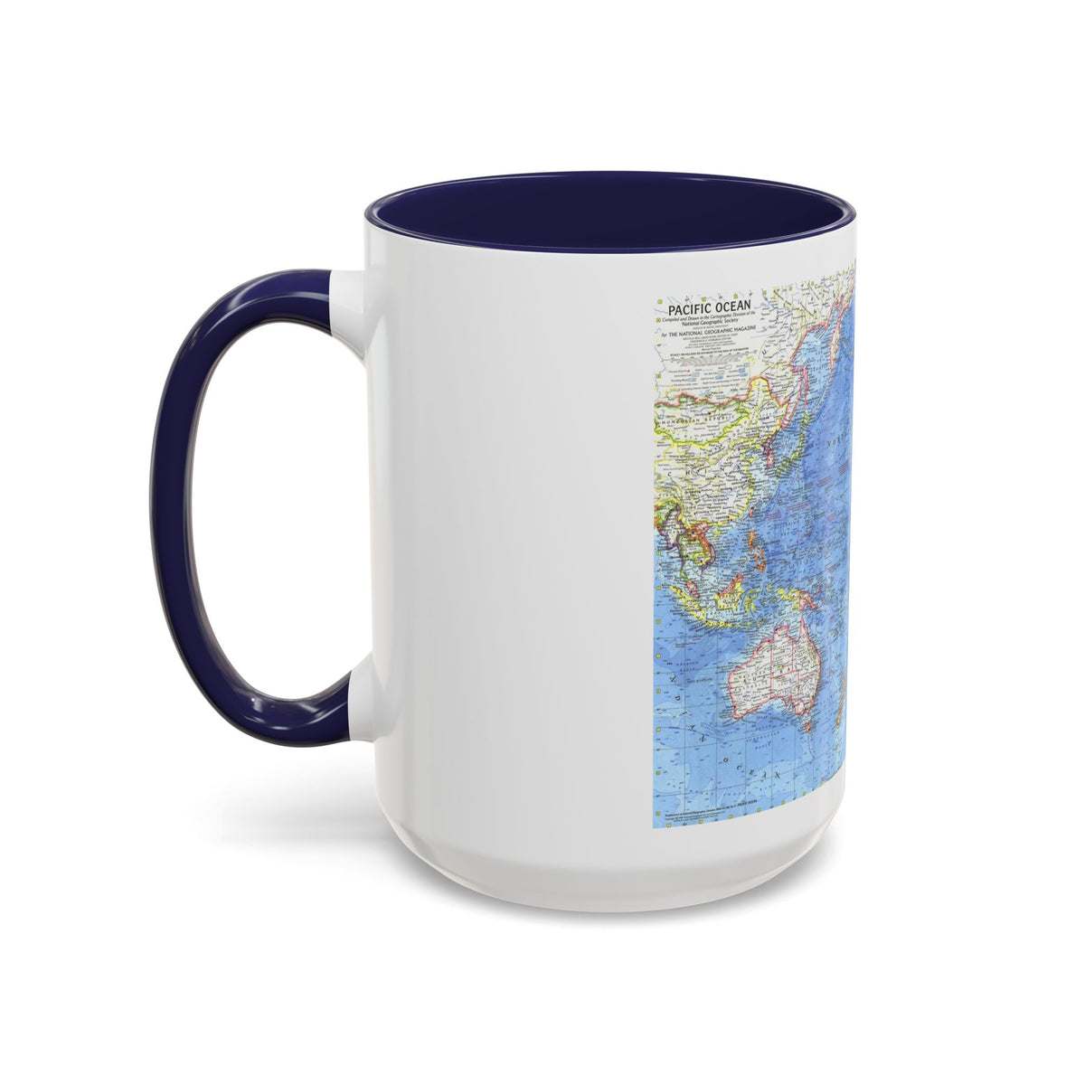 Pacific Ocean (1969) (Map) Accent Coffee Mug