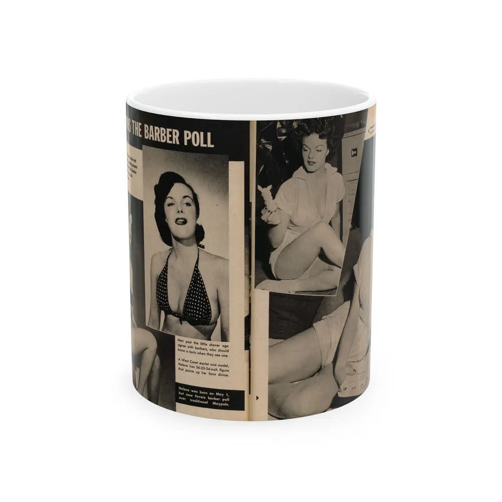 Helene Hayden #10 - 4 B&W Photos from GALA Mag. March '57 (Vintage Female Icon) White Coffee Mug-11oz-Go Mug Yourself