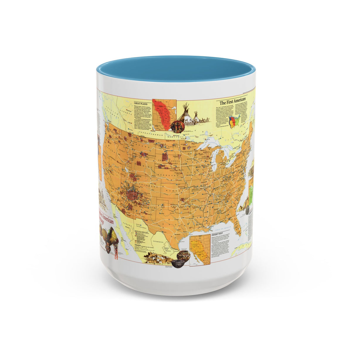 North America - Native American Heritage (1991) (Map) Accent Coffee Mug