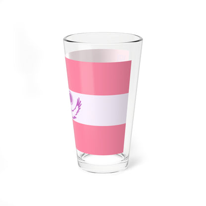 Sapphic pride flag of Kazakhstan (Kazakhstan) Pint Glass 16oz