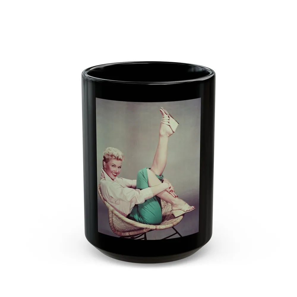 Doris Day #67 (Vintage Female Icon) Black Coffee Mug-15oz-Go Mug Yourself