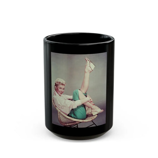 Doris Day #67 (Vintage Female Icon) Black Coffee Mug-15oz-Go Mug Yourself