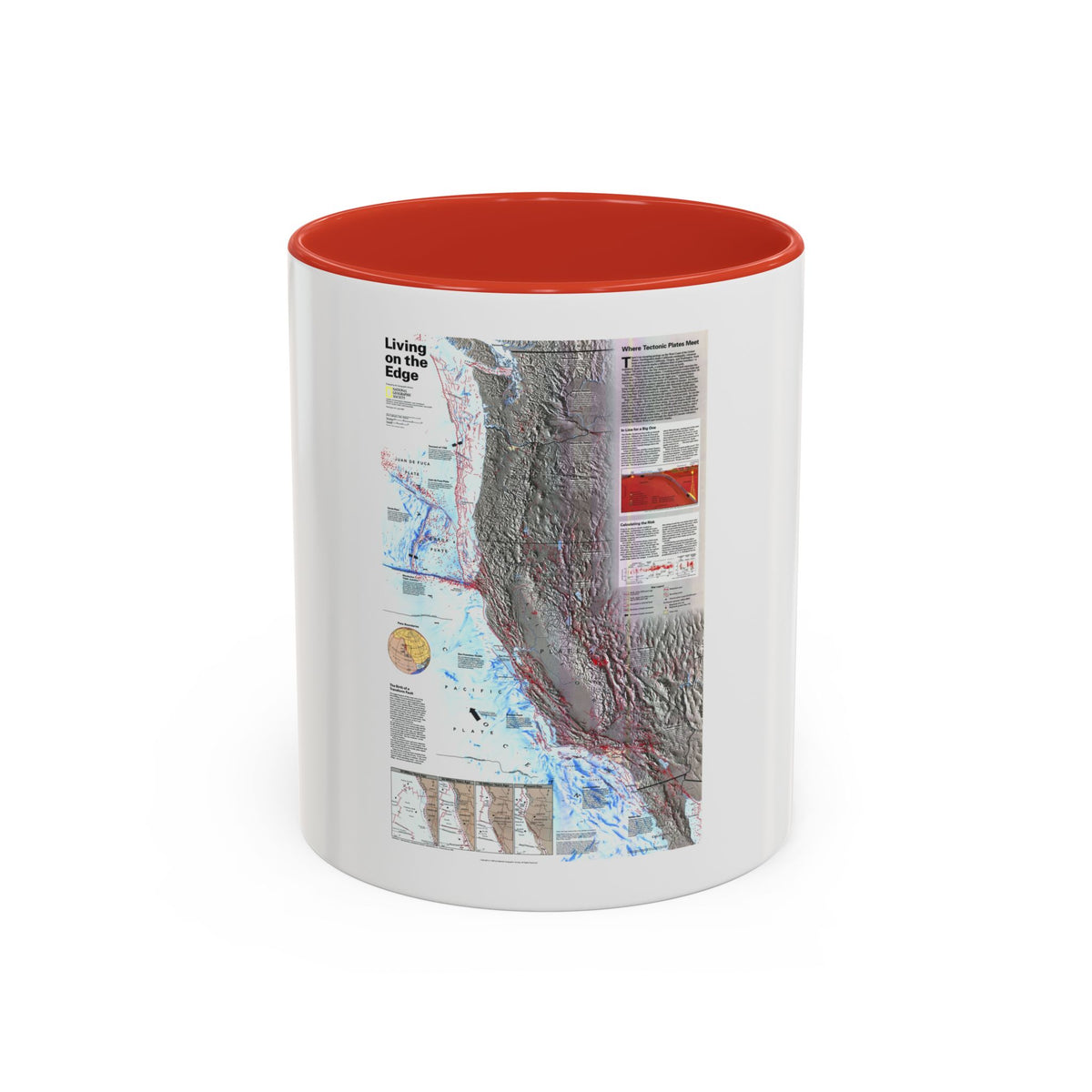 North Amerca - Living on the Edge (1995) (Map) Accent Coffee Mug