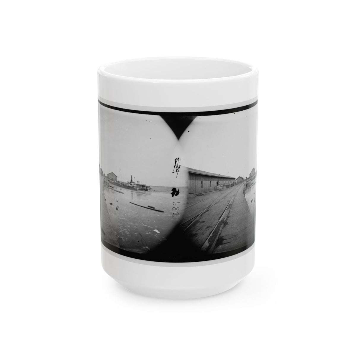 Aquia Creek Landing, Virginia. View Of Wharf (U.S. Civil War) White Coffee Mug