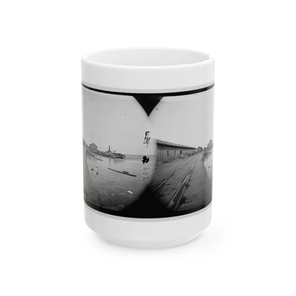 Aquia Creek Landing, Virginia. View Of Wharf (U.S. Civil War) White Coffee Mug