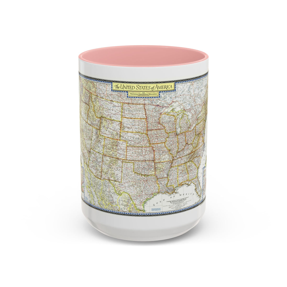 USA - The United States (1951) (Map) Accent Coffee Mug