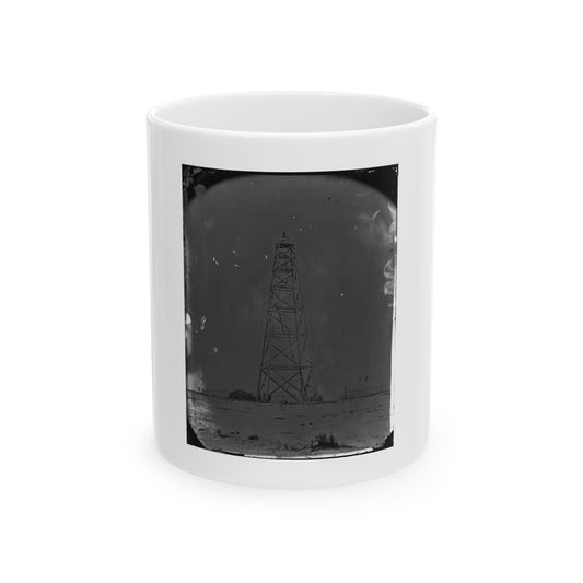 Bermuda Hundred, James River, Virginia. Signal Tower On Left Of Bermuda Line (U.S. Civil War) White Coffee Mug