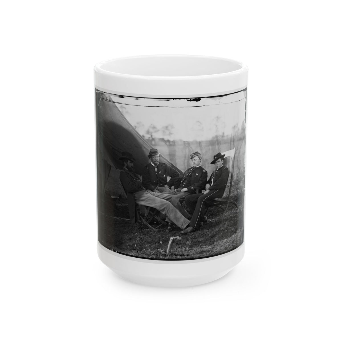 Culpeper, Virginia. Group Of Officers, Headquarters, Army Of The Potomac (U.S. Civil War) White Coffee Mug