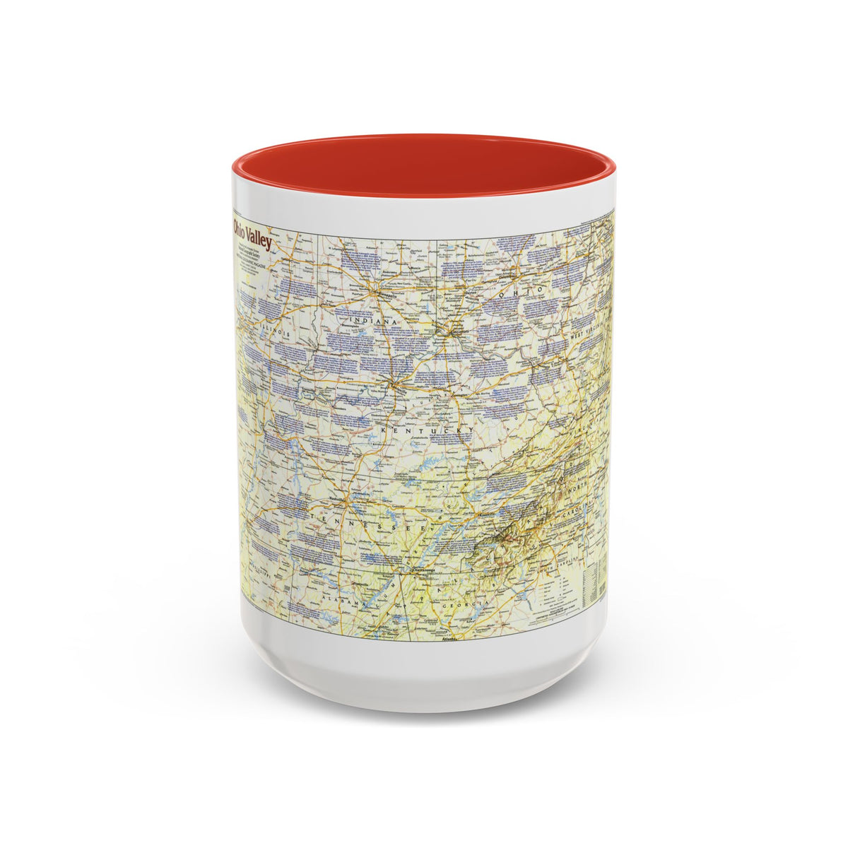 USA - Ohio Valley 1 (1985) (Map) Accent Coffee Mug