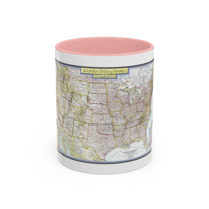 USA - The United States (1946) (Map) Accent Coffee Mug