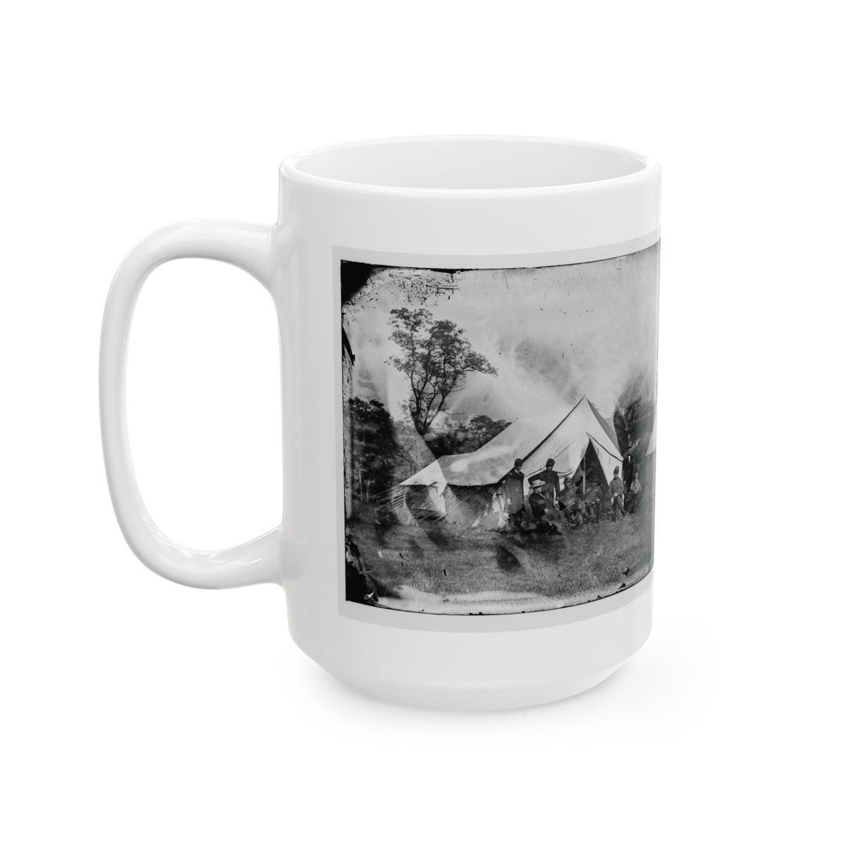 Antietam, Md. Gen. Randolph B. Marcy With Officers And Civilians At Army Of The Potomac Headquarters (U.S. Civil War) White Coffee Mug