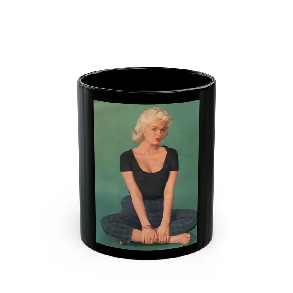 Jayne Mansfield #234 (Vintage Female Icon) Black Coffee Mug-11oz-Go Mug Yourself