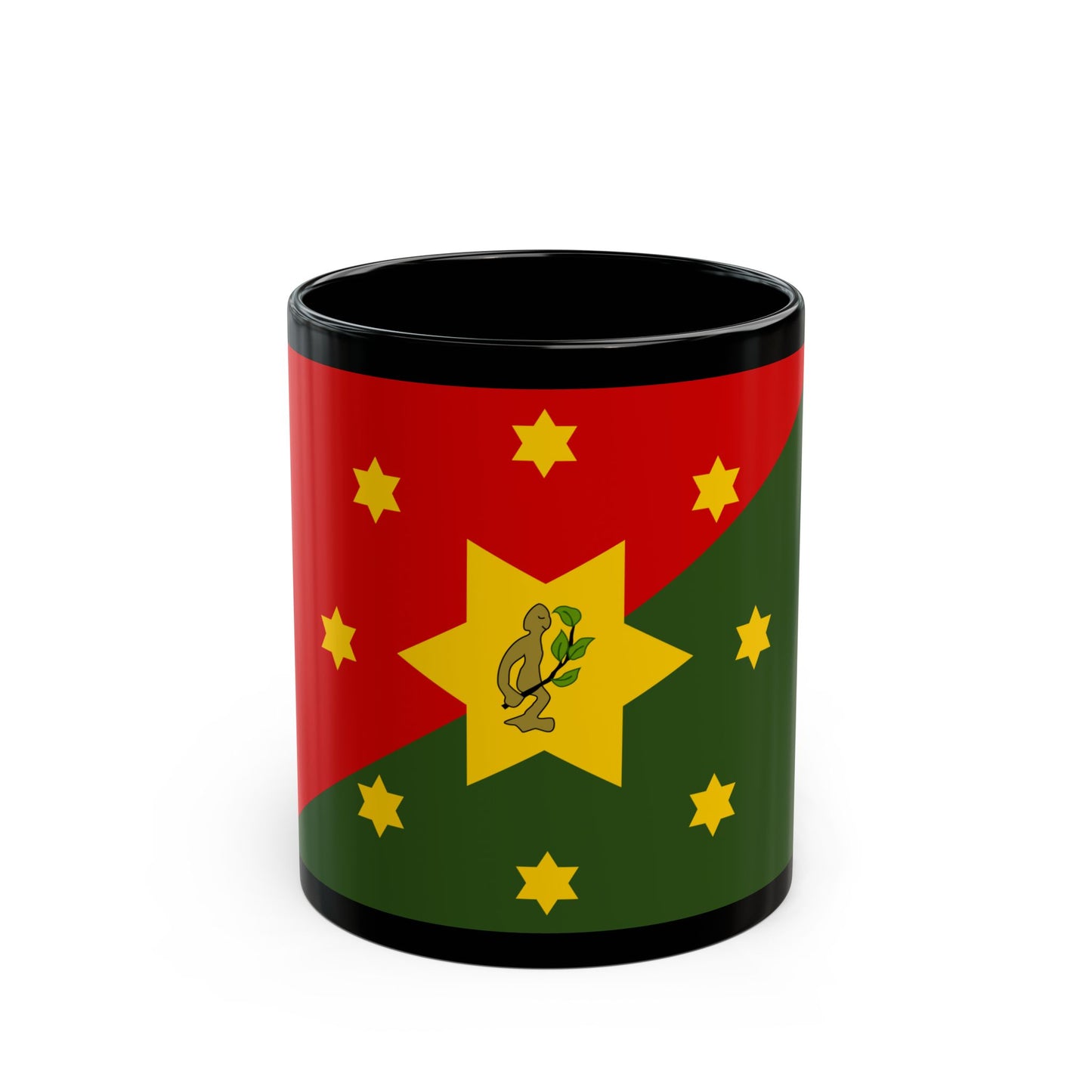 Flag of Eastern Highlands Papa New Guinea - Black Coffee Mug-11oz-Go Mug Yourself