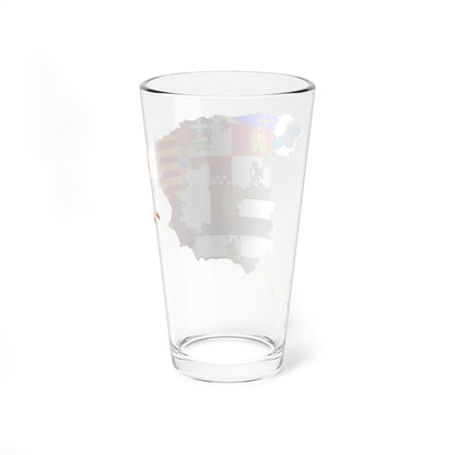 Flag-map of Spain subdivisions (Spain) Pint Glass 16oz
