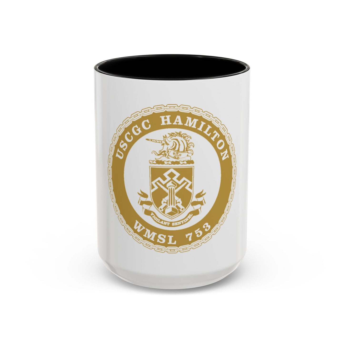 USCGC Hamilton WMSL 753 GOLD (U.S. Coast Guard) Accent Coffee Mug