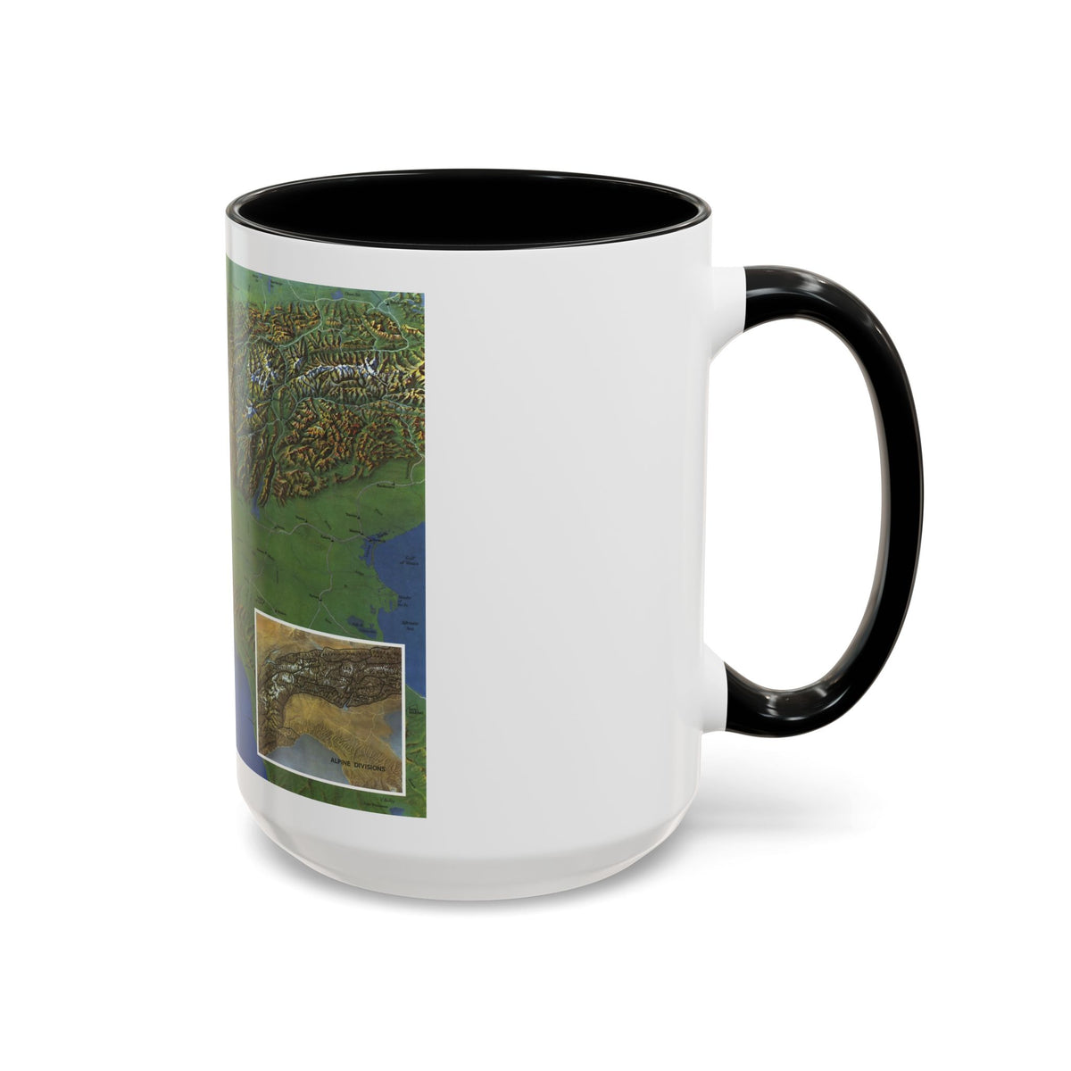 Alps, The - Europe's Backbone (1965) (Map) Accent Coffee Mug