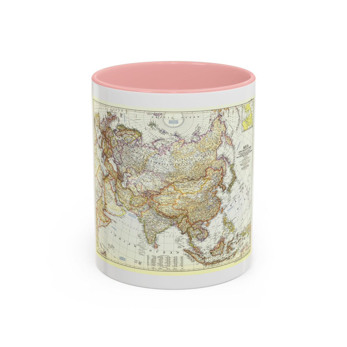 Asia and Adjacent Areas (1951) (Map) Accent Coffee Mug