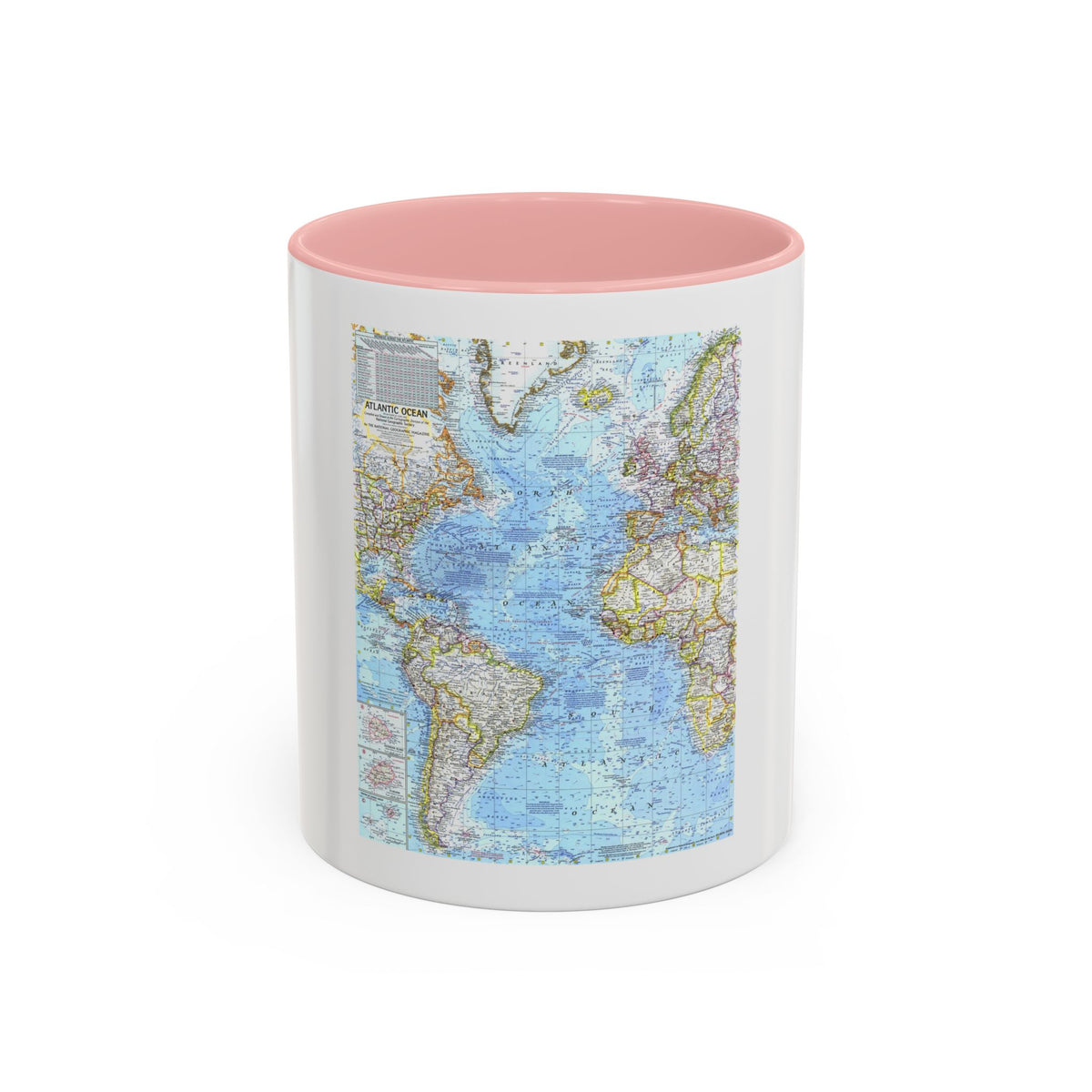Atlantic Ocean (1968) (Map) Accent Coffee Mug