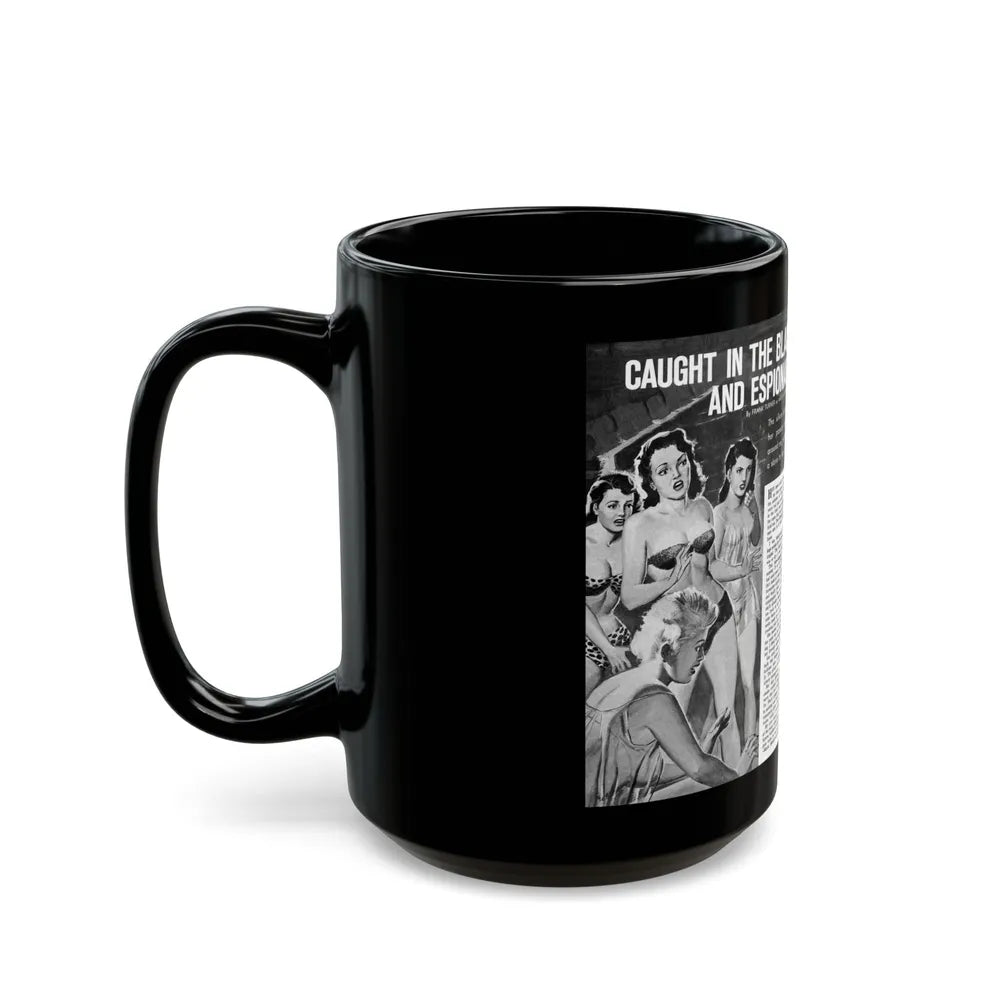 Caught In The Black Widow's Web Of Lust And Espionage, World of Men, December 1963 - Black Coffee Mug-Go Mug Yourself