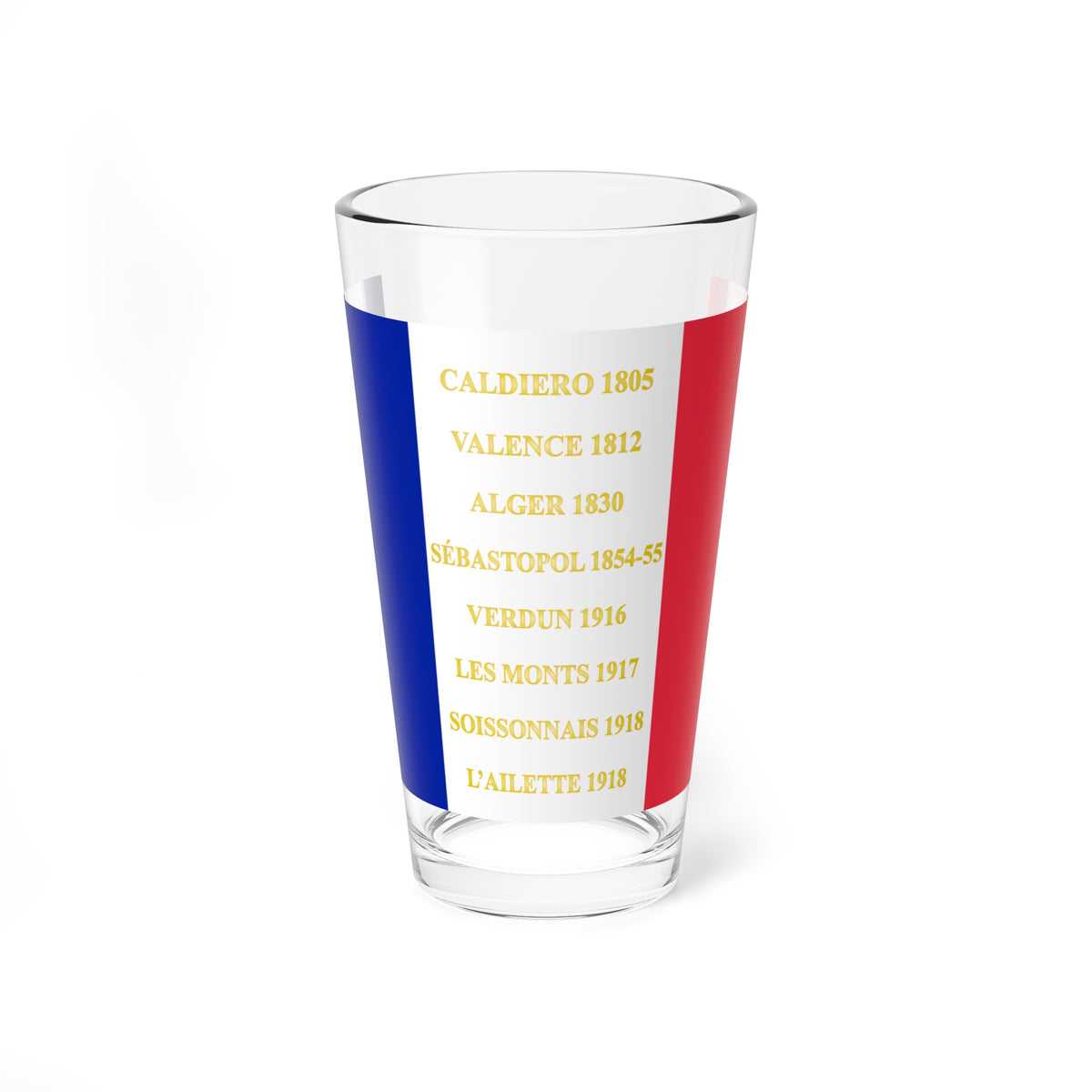 20e regiment dinfanterie de ligne - drapeau (France) Pint Glass 16oz
