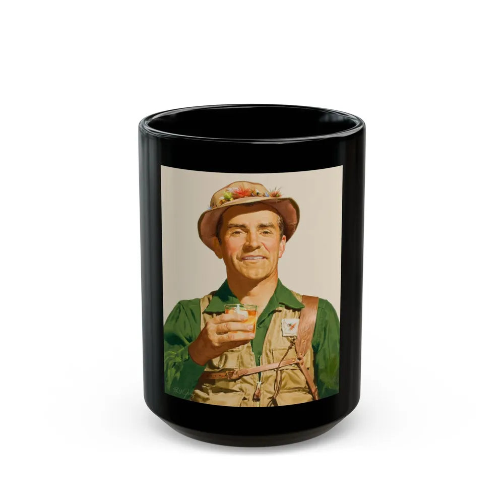 Fishing and hunting illustrations (1) - Black Coffee Mug-15oz-Go Mug Yourself