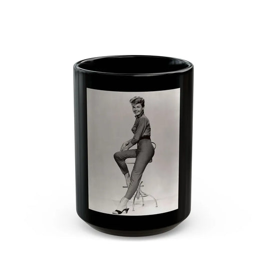 Doris Day #70 (Vintage Female Icon) Black Coffee Mug-15oz-Go Mug Yourself